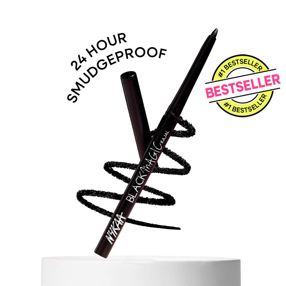 Nykaa Magic Smudgeproof Kajal Eyeliner Pencil Lasts Upto 24 Hours - Black