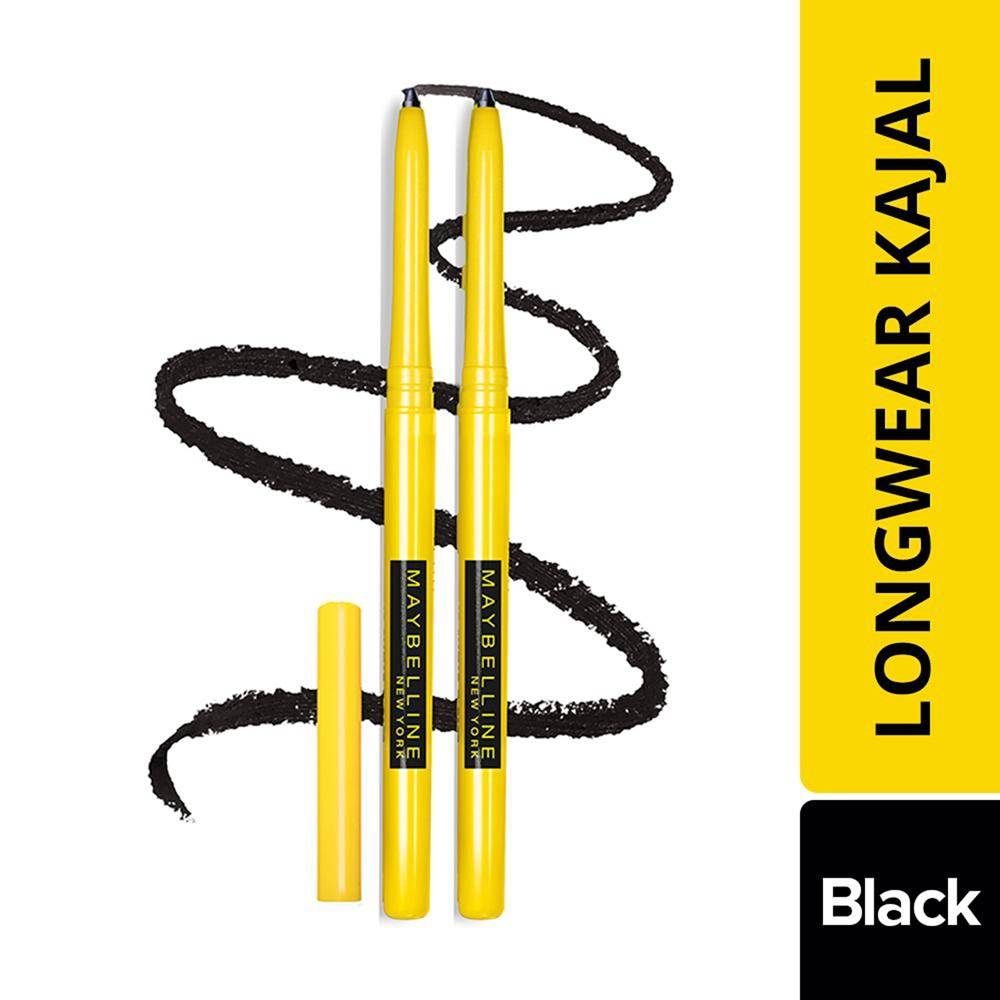 Maybelline New York Intense Colour Colossal Matte Finish Kajal Black Pack Of 2 Deep Black (0.35g Each)