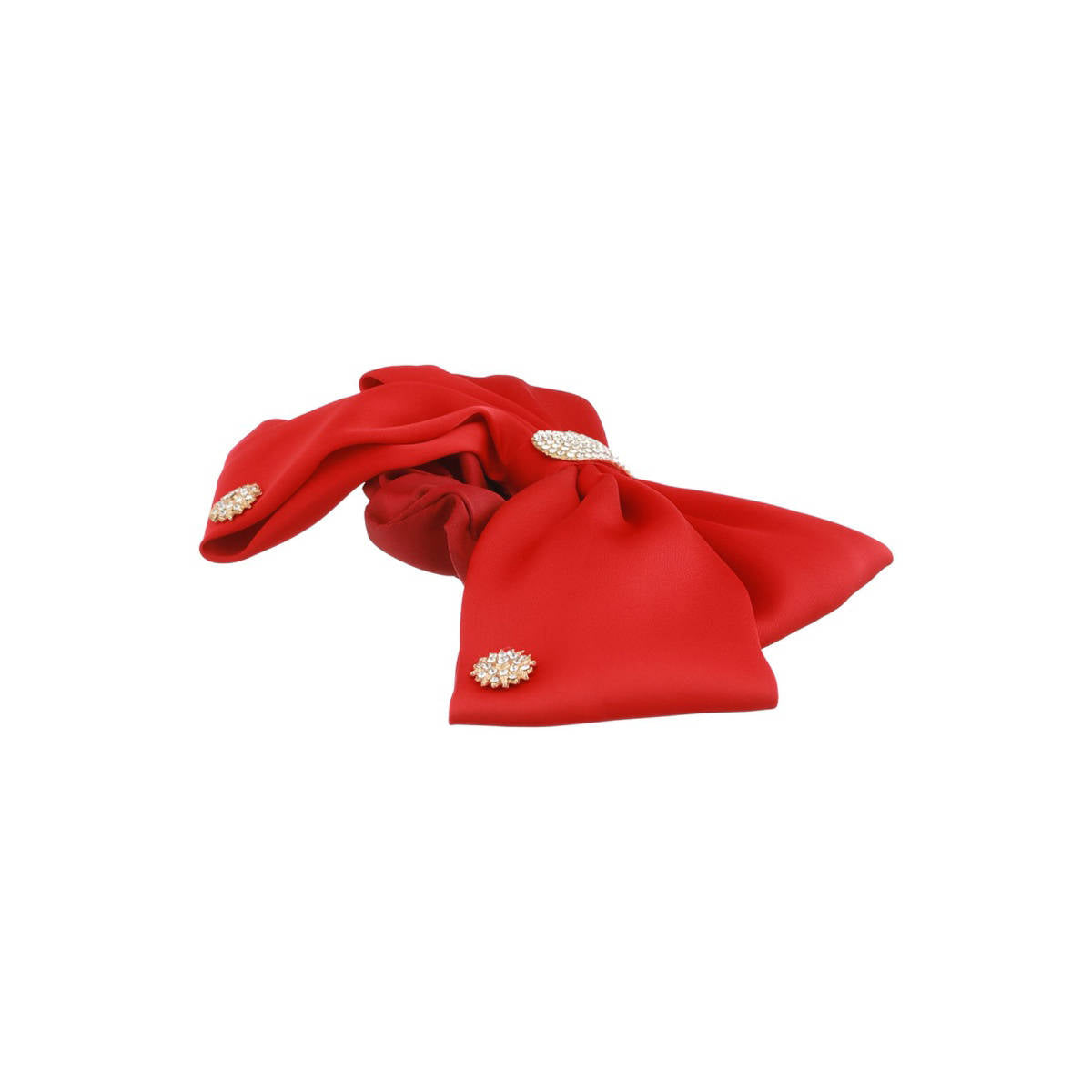 Aatmana Red Cz Studded Embellished Ponytail Hair Scrunchies
