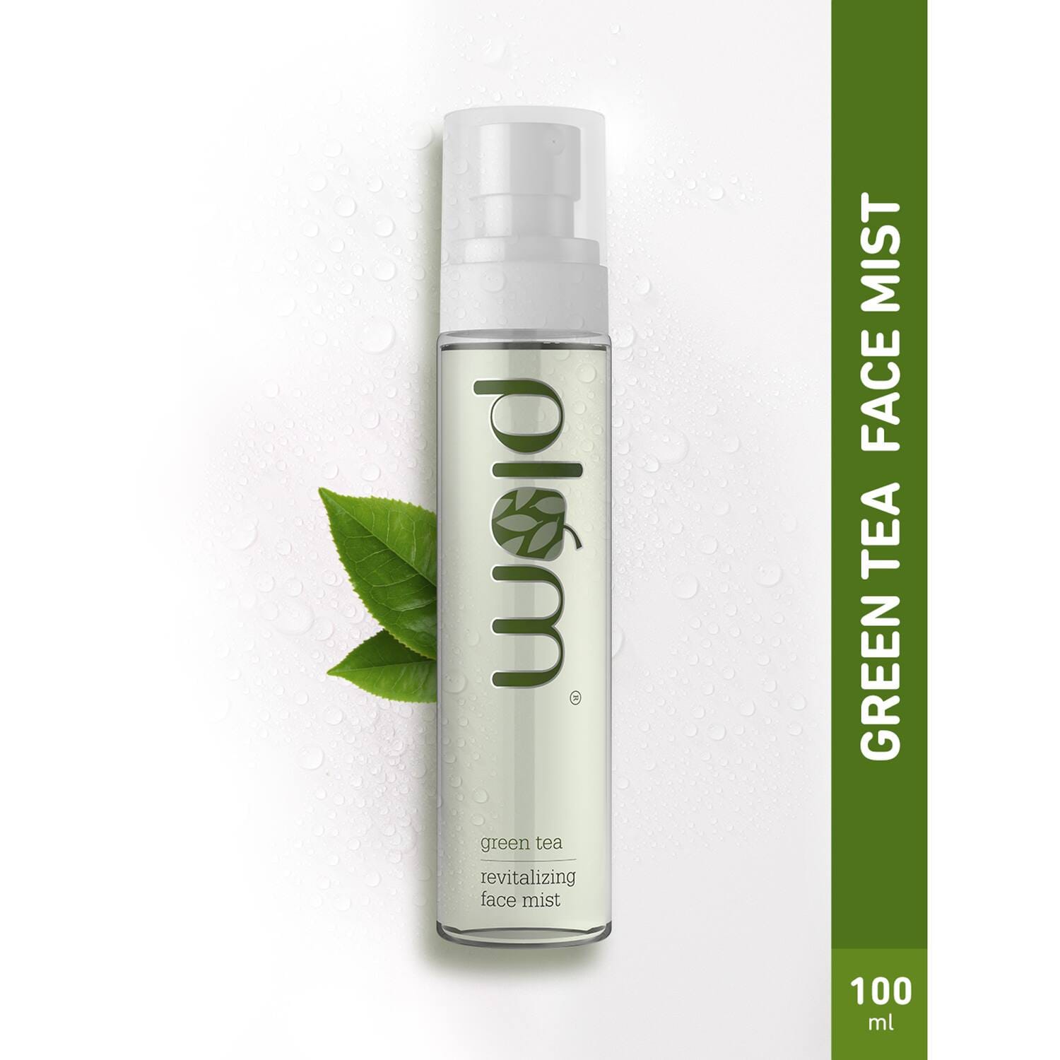 Plum - Green Tea Revitalizing Face Mist, Glycolic Acid & Aloe Vera - Hydrates & Refreshes (100ml)