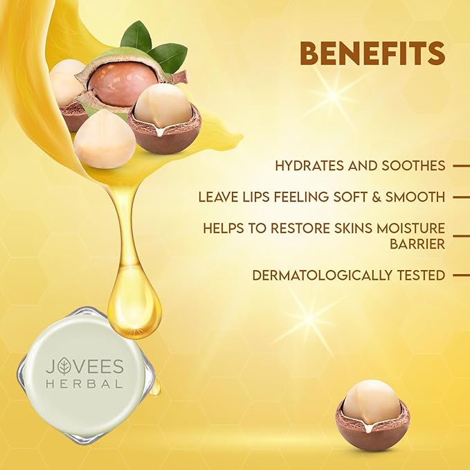 JOVEES Herbal Shea Butter Healing Lip Balm | 24 Hour Hydration | Heals Dry And Flaky Lips | Gives Soft And Supple Lips 8G, Off White