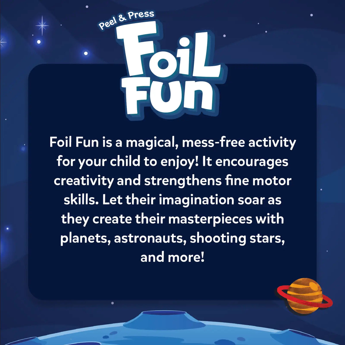 Skillmatics Foil Fun: Up in space | No Mess Art Kit (ages 4-9)