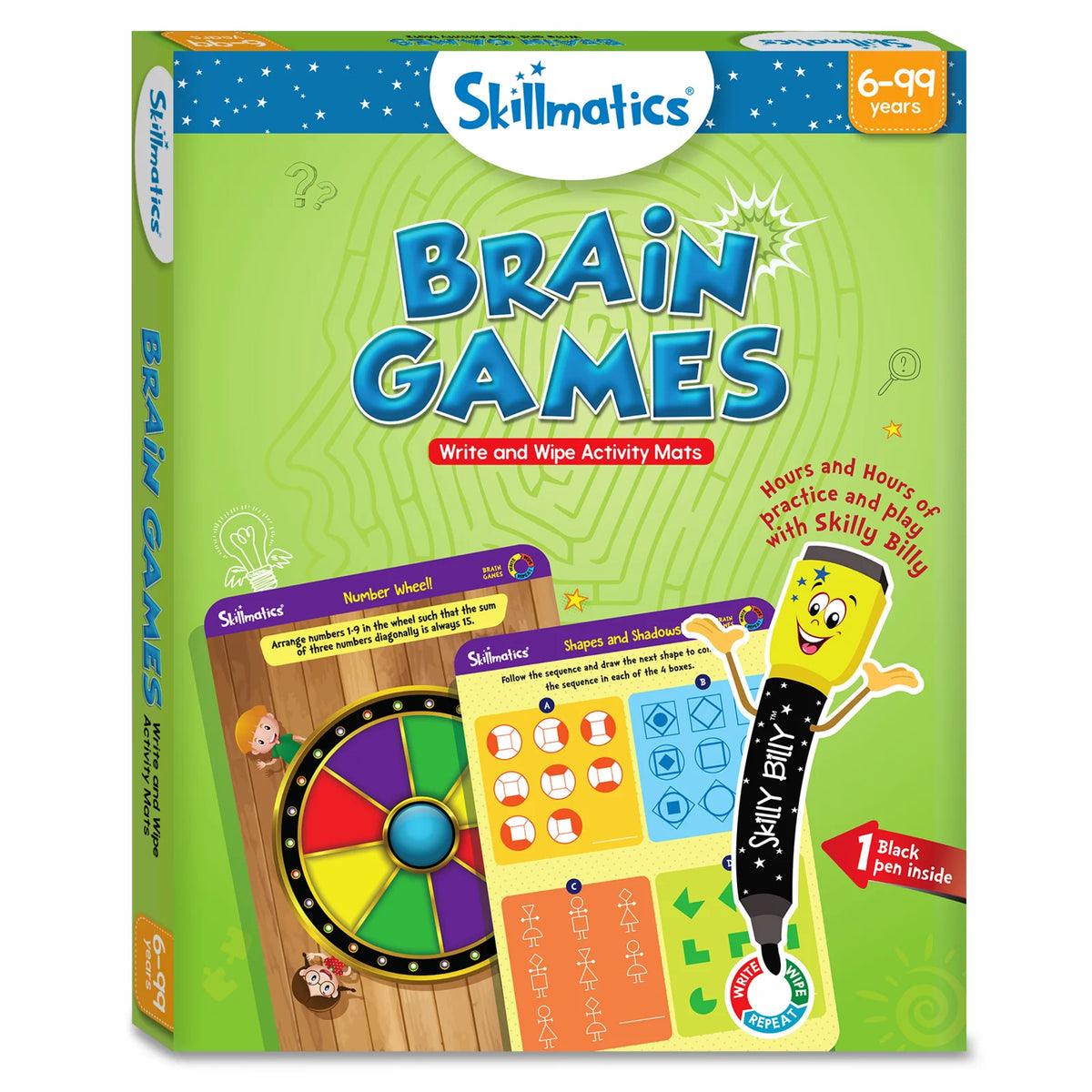 Skillmatics Brain Games | Reusable Activity Mats (ages 6+)