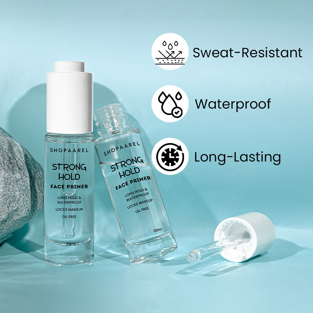 Shopaarel Strong Hold Face Primer Long Hold & Waterproof, Locks Makeup Oil Free - Clear Shade (20ml)