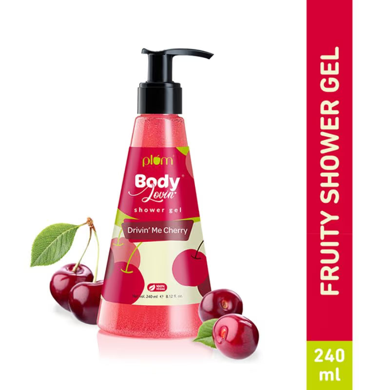 Plum BodyLovin' Drivin' Me Cherry Shower Gel - Fruty SLS-Free Body Wash (240ml)