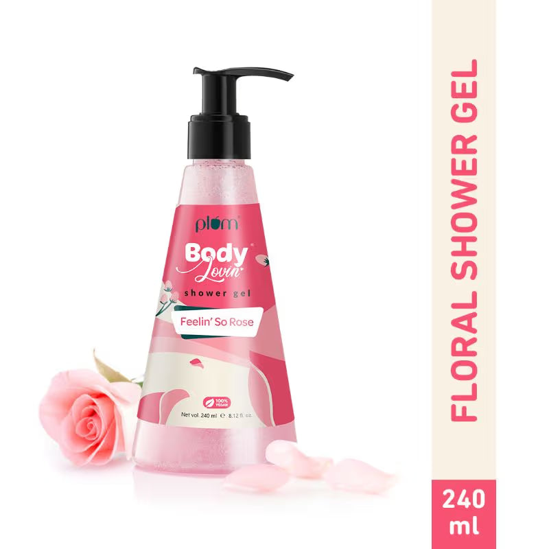 Plum BodyLovin' Feelin' So Rose Shower Gel - Musky Rose SLS-Free Body Wash (240ml)