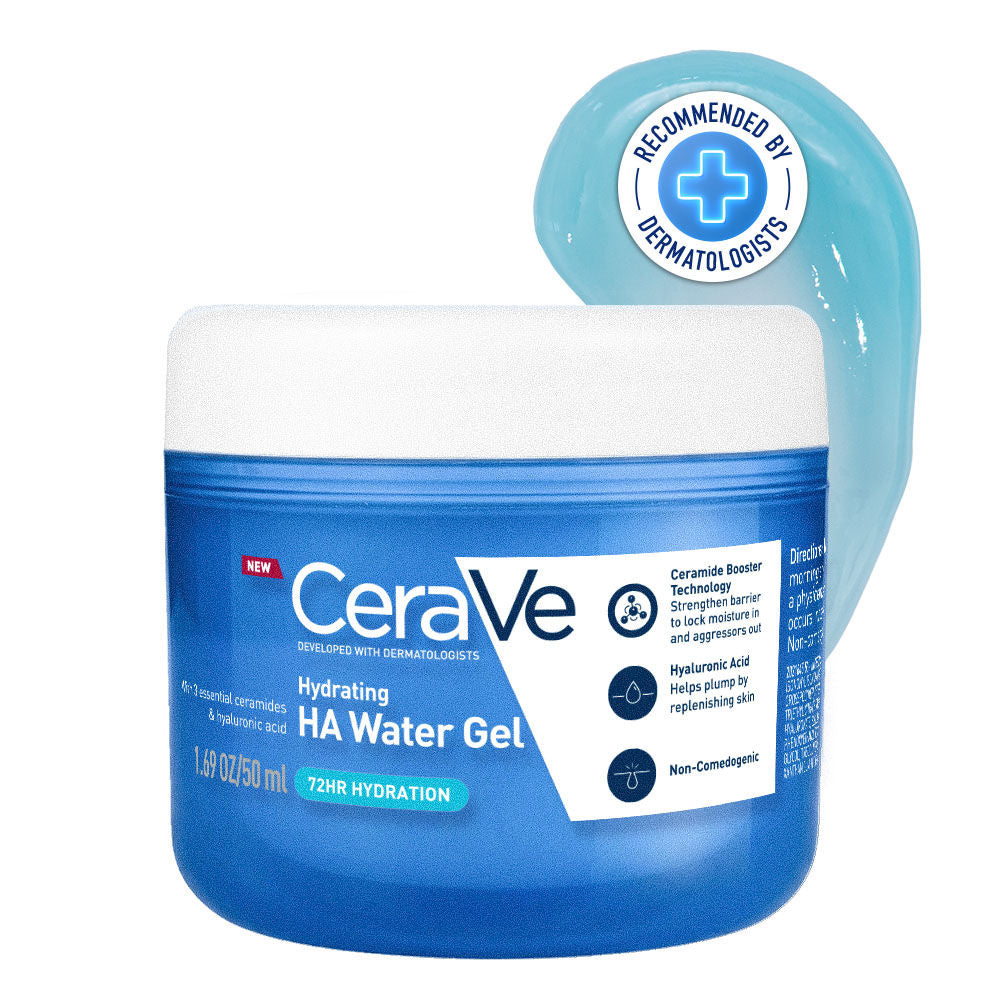 CeraVe HA Water Gel Oil-Free Face Moisturizer with Hyaluronic Acid & Ceramides for Plumpy Hydration (50ml)