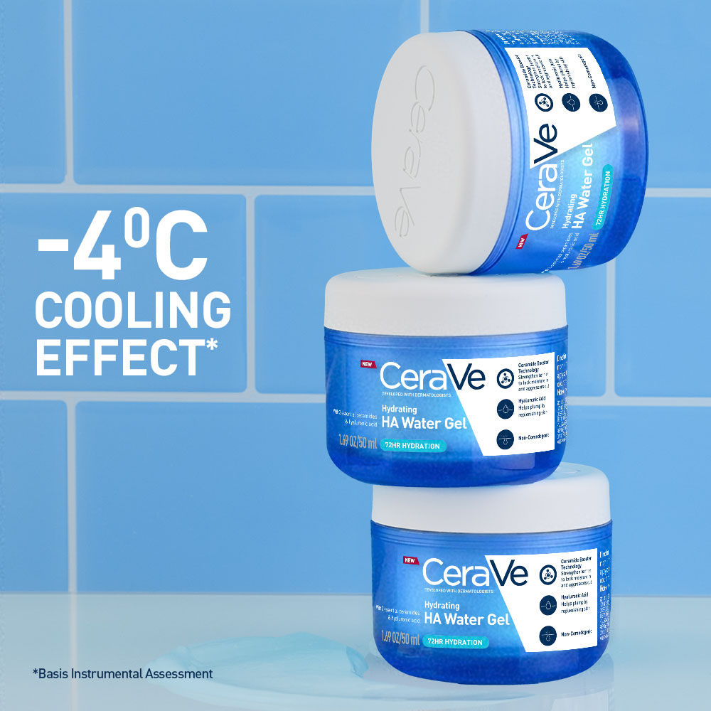 CeraVe HA Water Gel Oil-Free Face Moisturizer with Hyaluronic Acid & Ceramides for Plumpy Hydration (50ml)