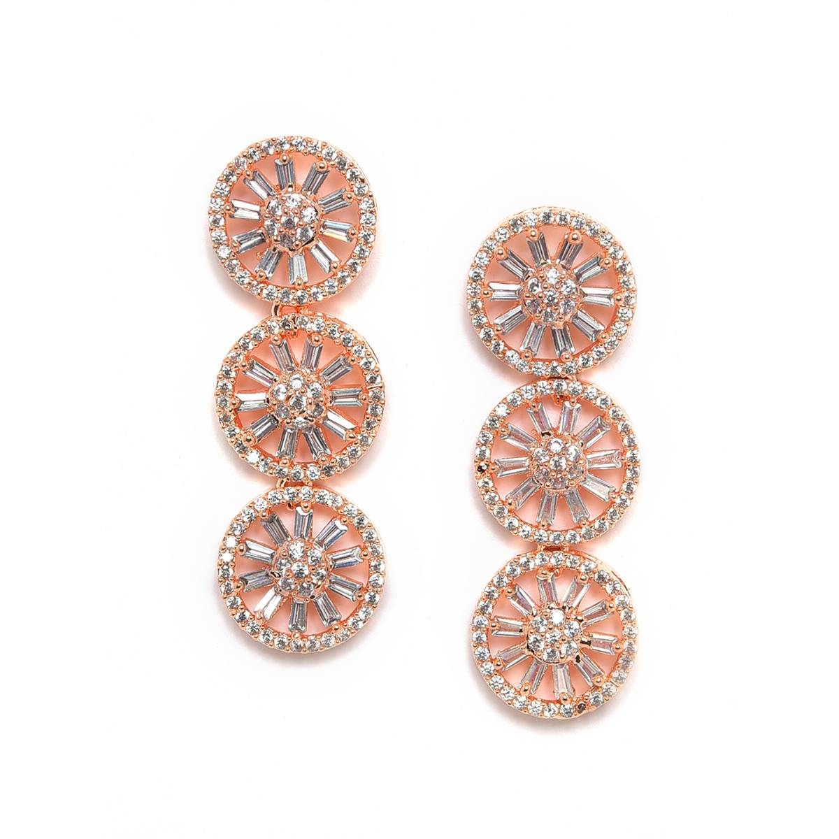 Aatmana Rose Gold Plated AD Studded Handcrafted Jewellery Set