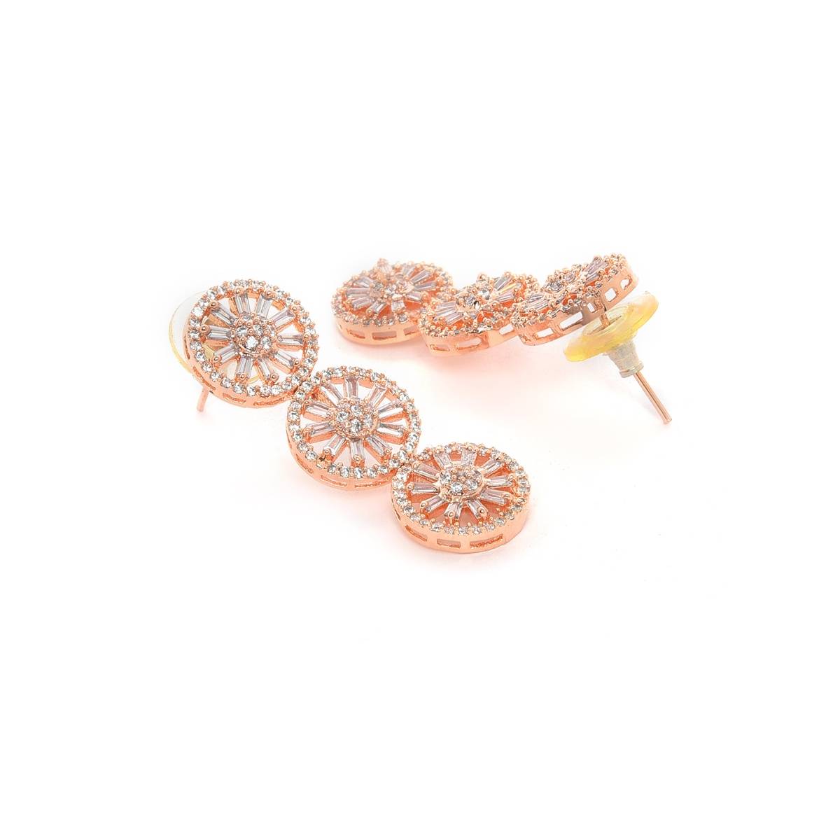 Aatmana Rose Gold Plated AD Studded Handcrafted Jewellery Set