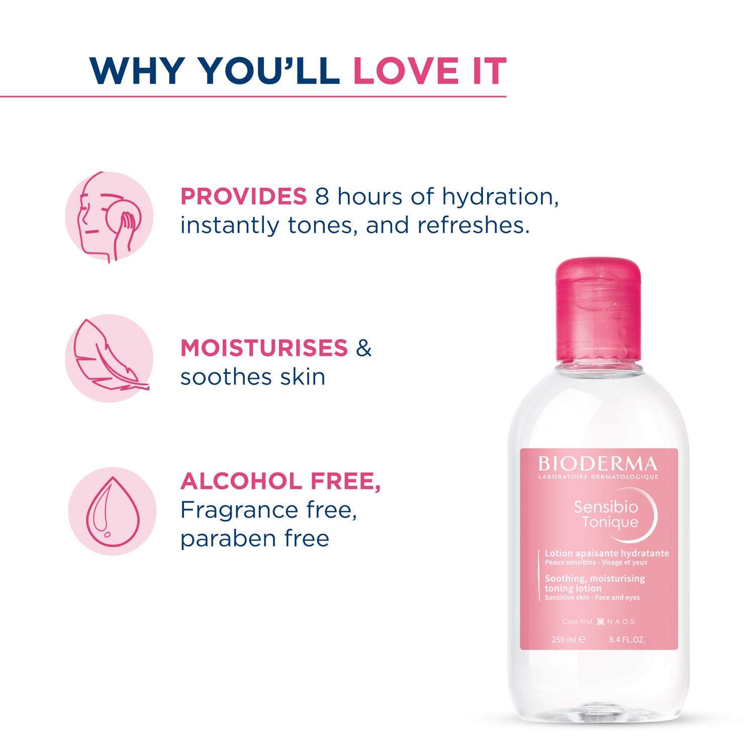Bioderma Sensibio Toner Tonique Soothing and Moisturising Toning Lotion (250ml)