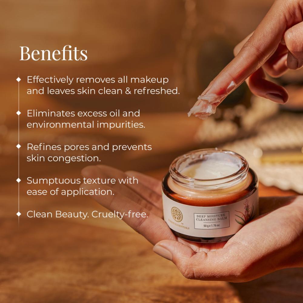 Forest Essentials Deep Moisture Cleansing Balm - Natural Daily Makeup Remover (50 g)