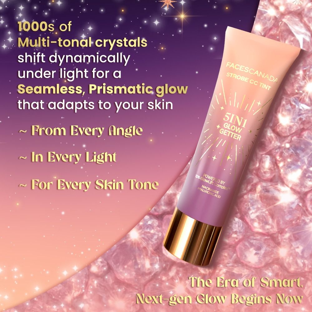 Faces Canada Strobe CC Tint - Sunset Glaze 02, 5in1 with BB & CC Cream & Highlighter (27ml)