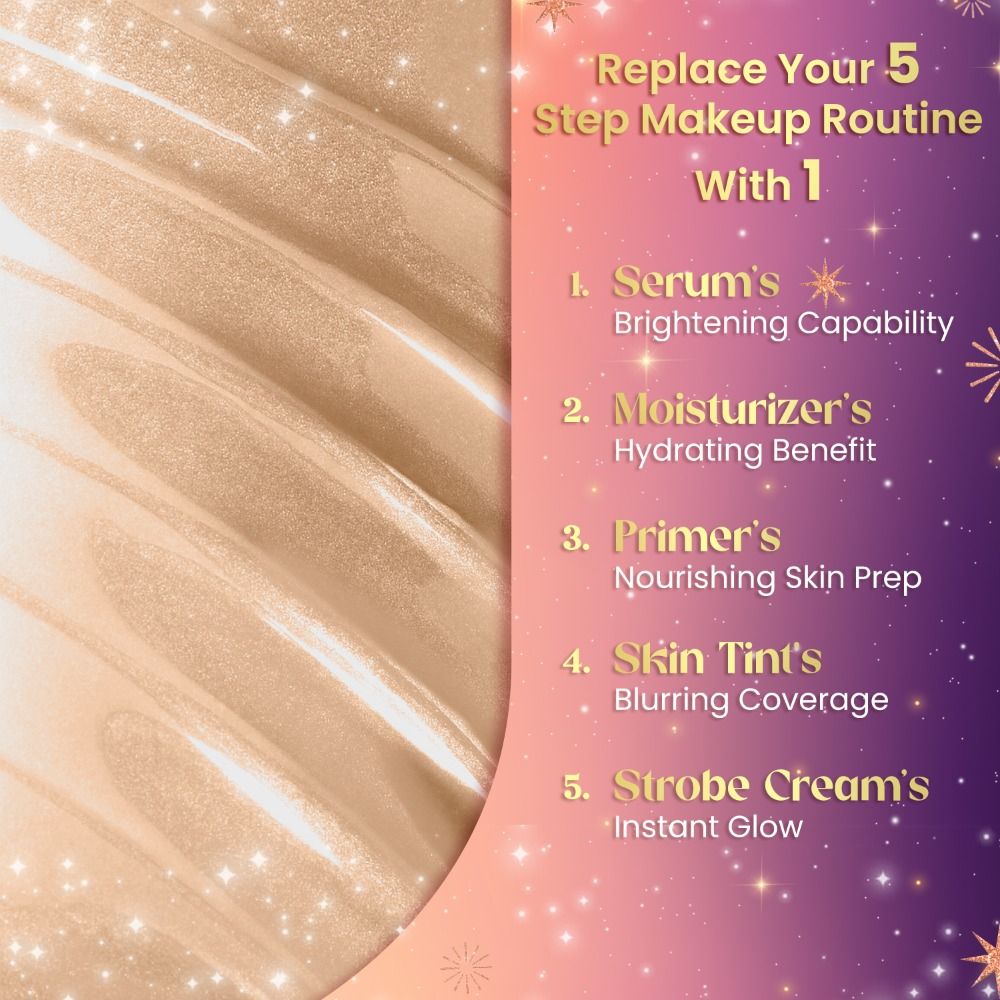 Faces Canada Strobe CC Tint - Sunset Glaze 02, 5in1 with BB & CC Cream & Highlighter (27ml)