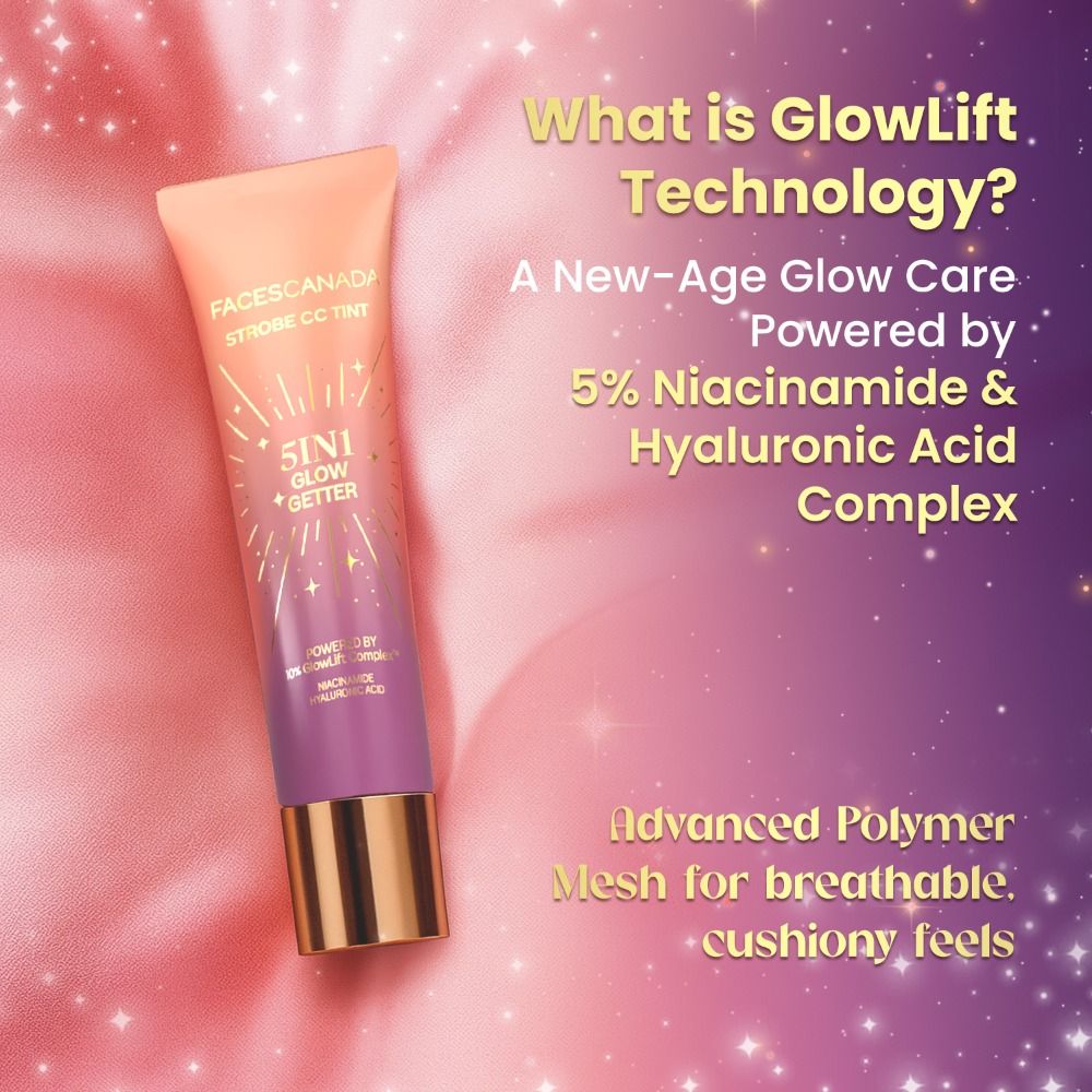 Faces Canada Strobe CC Tint - Sunset Glaze 02, 5in1 with BB & CC Cream & Highlighter (27ml)
