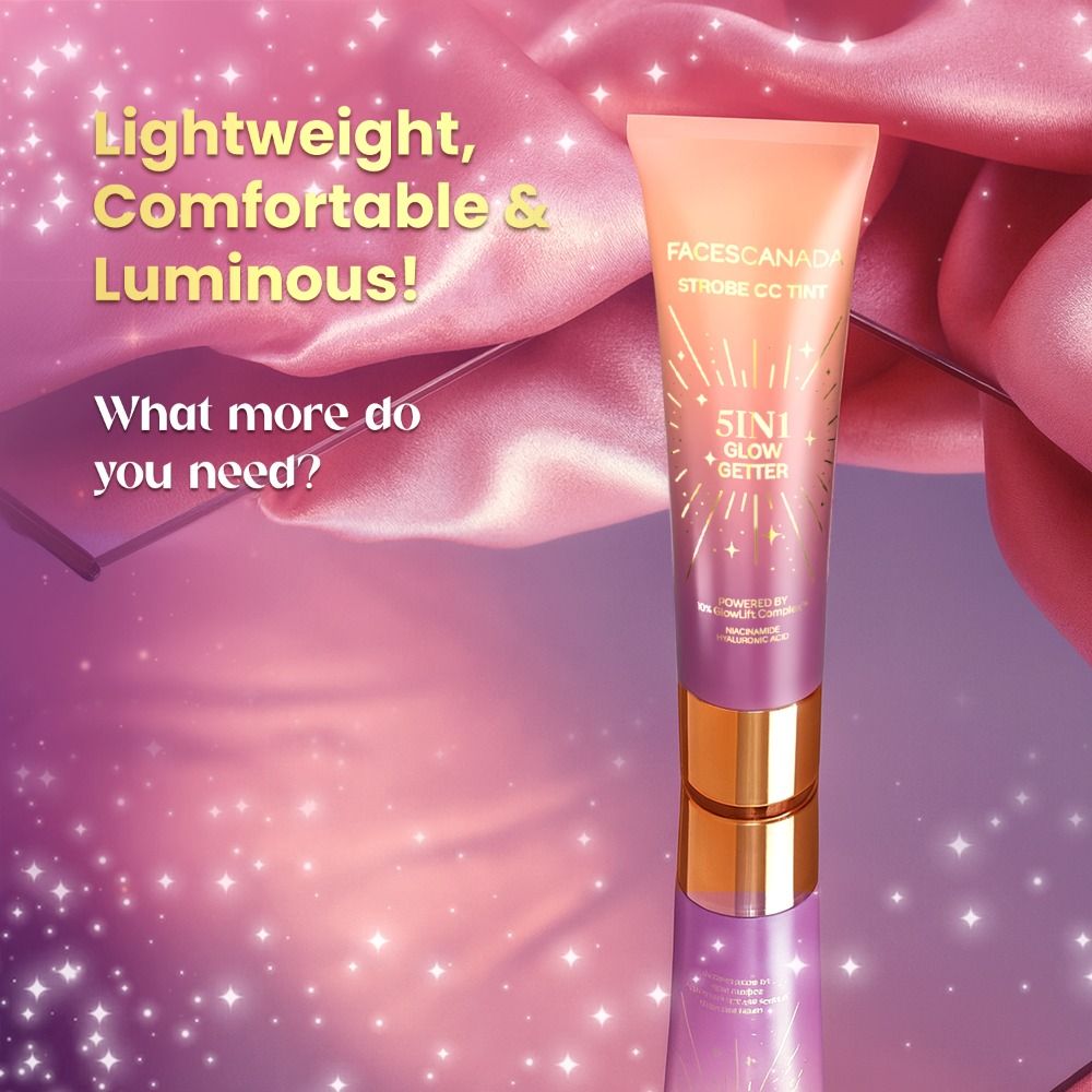 Faces Canada Strobe CC Tint - Sunset Glaze 02, 5in1 with BB & CC Cream & Highlighter (27ml)