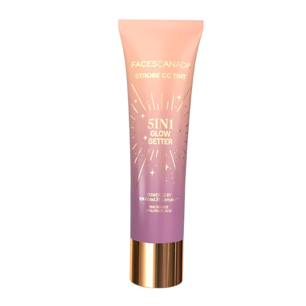 Faces Canada Strobe CC Tint - Sunset Glaze 02, 5in1 with BB & CC Cream & Highlighter (27ml)