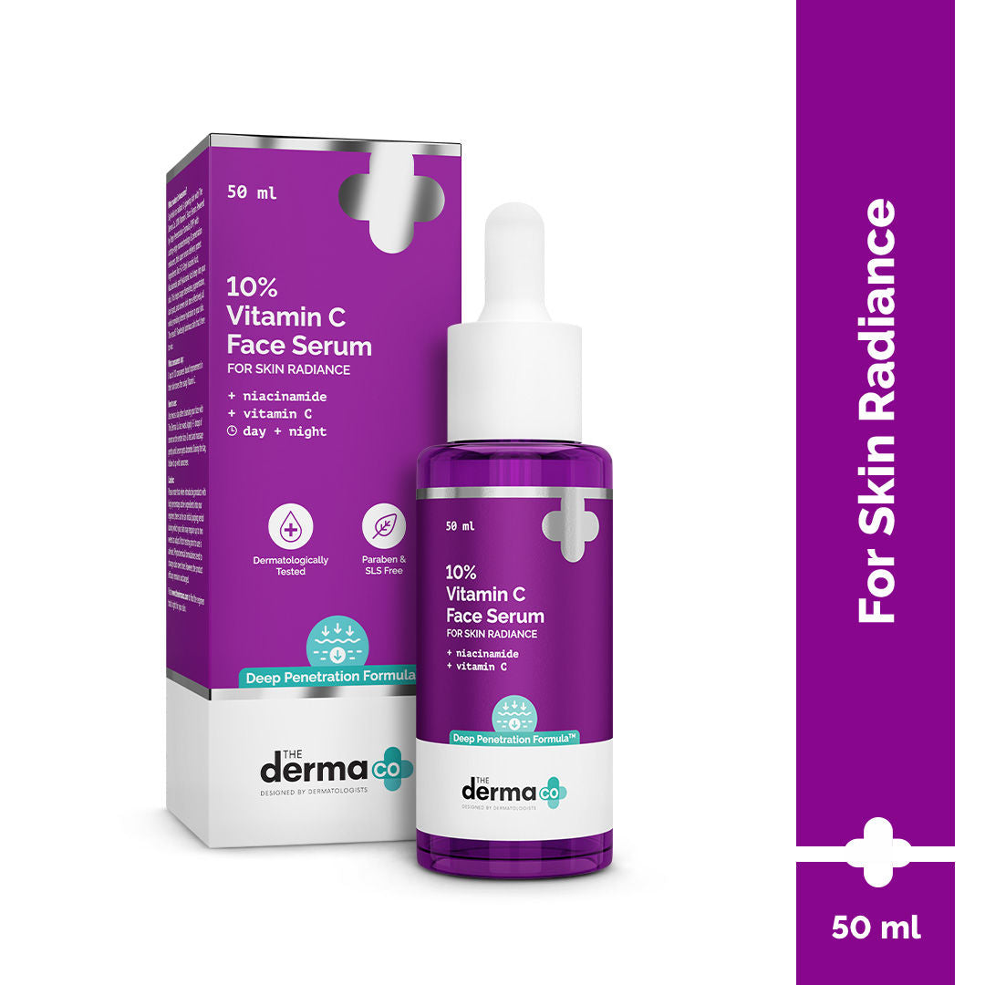 The Derma Co 10% Vitamin C Face Serum Reduces Pigmentation & Glowing Skin For All Skin Types (50ml)
