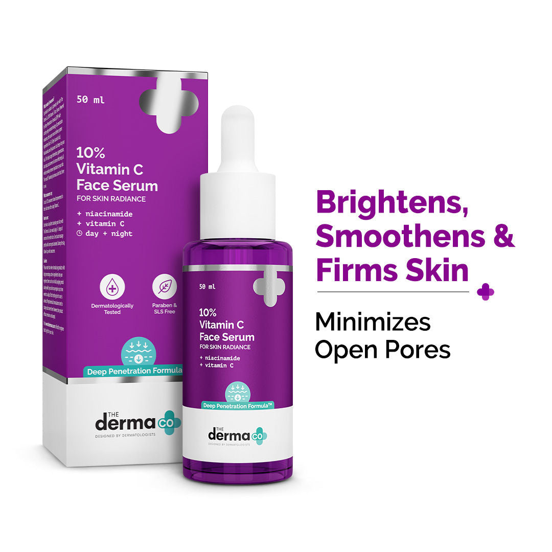 The Derma Co 10% Vitamin C Face Serum Reduces Pigmentation & Glowing Skin For All Skin Types (50ml)