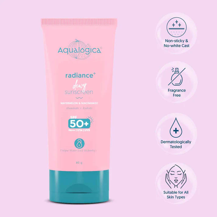 Aqualogica – Radiance+ Dewy Sunscreen with SPF 50+ (80g)