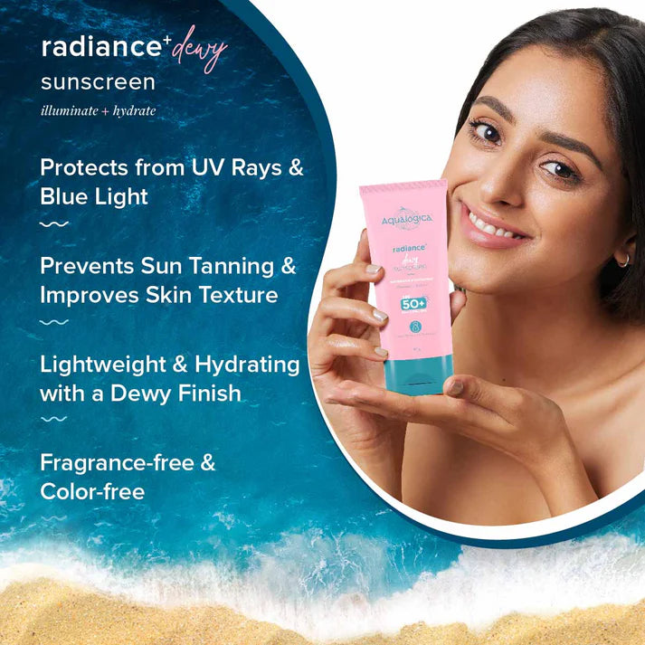 Aqualogica – Radiance+ Dewy Sunscreen with SPF 50+ (80g)