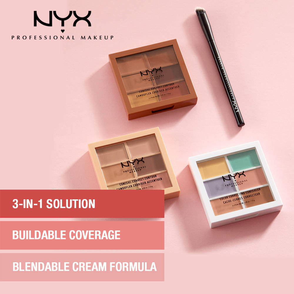 NYX Professional Makeup Conceal, Correct, Contour Palette - 3CP03 Deep/Profond (9gm)