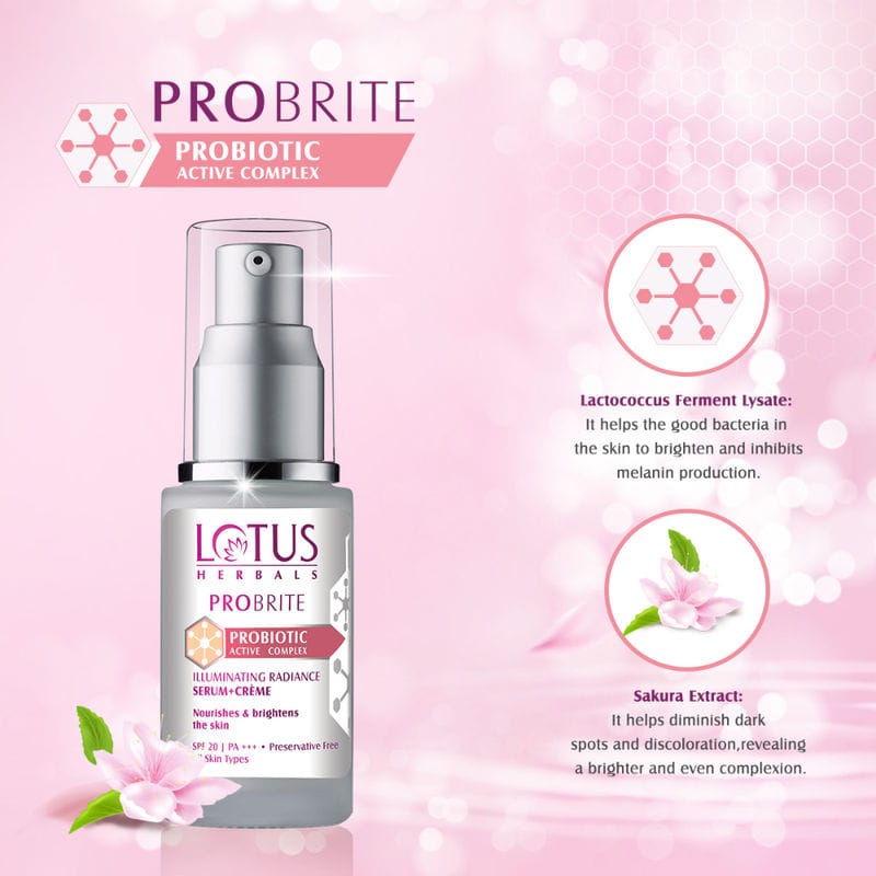 Lotus Herbals - Probrite Illuminating Radiance Serum+Crème SPF 20 PA+++ (30mL)