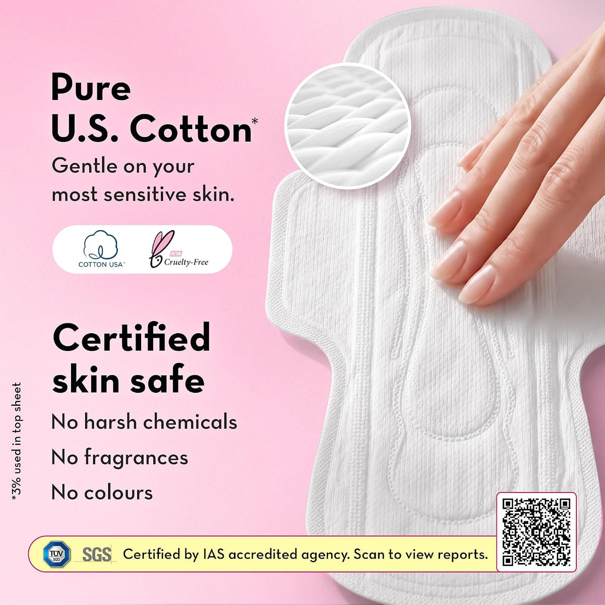 Plush Ultra-Thin Sanitary Napkins for Women, 30 Pcs | 16 XL Pads (Light-Medium Flow), 14 XXL Pads (Heavy Flow), 4Panty Liners | 100% Rash-Free | Pure U.S. Cotto