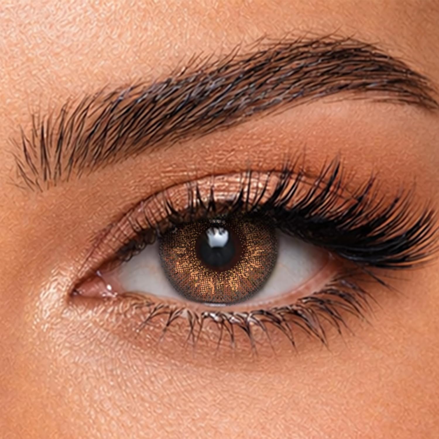 Aquacolor Mystery Brown Daily Disposable Color Contact Lens (10 Lens/Box) Power(0.00)