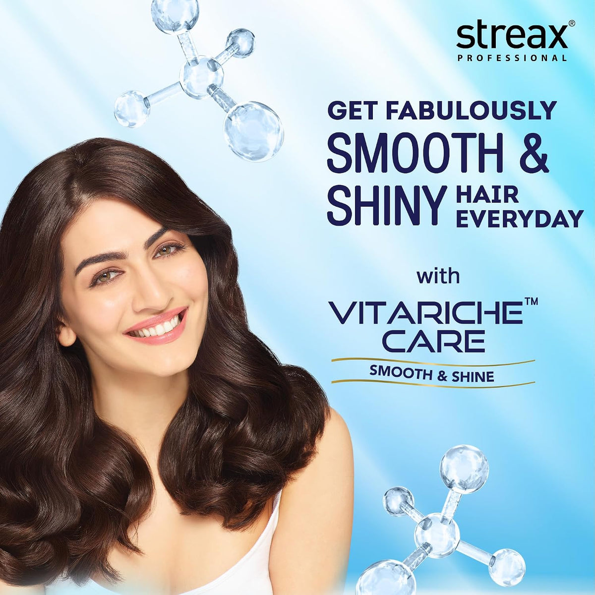 Streax Professional Vitariche Care Smooth & Shine Shampoo For Women| Nourishing Biovit-A-OX Hair Shampoo | Infused with Silk Proteins| Ideal for Normal to Dry &