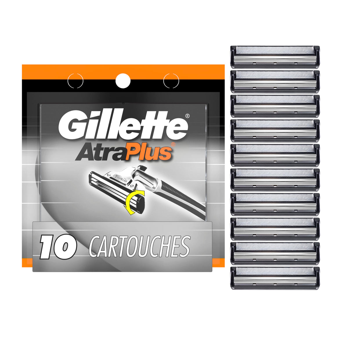 Gillette AltraPlus Razor with Lubrastrip, 10 Count, Mens Razors / Blades