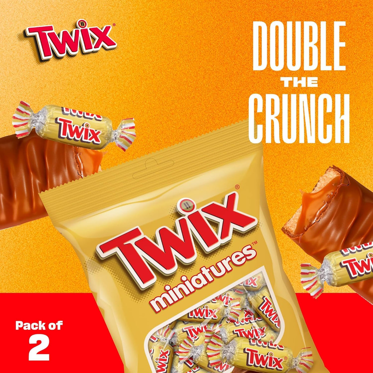 Twix Miniatures Caramel Chocolate Biscuit Bars, 150g, (Product Of USA) From DECADENT FOODS