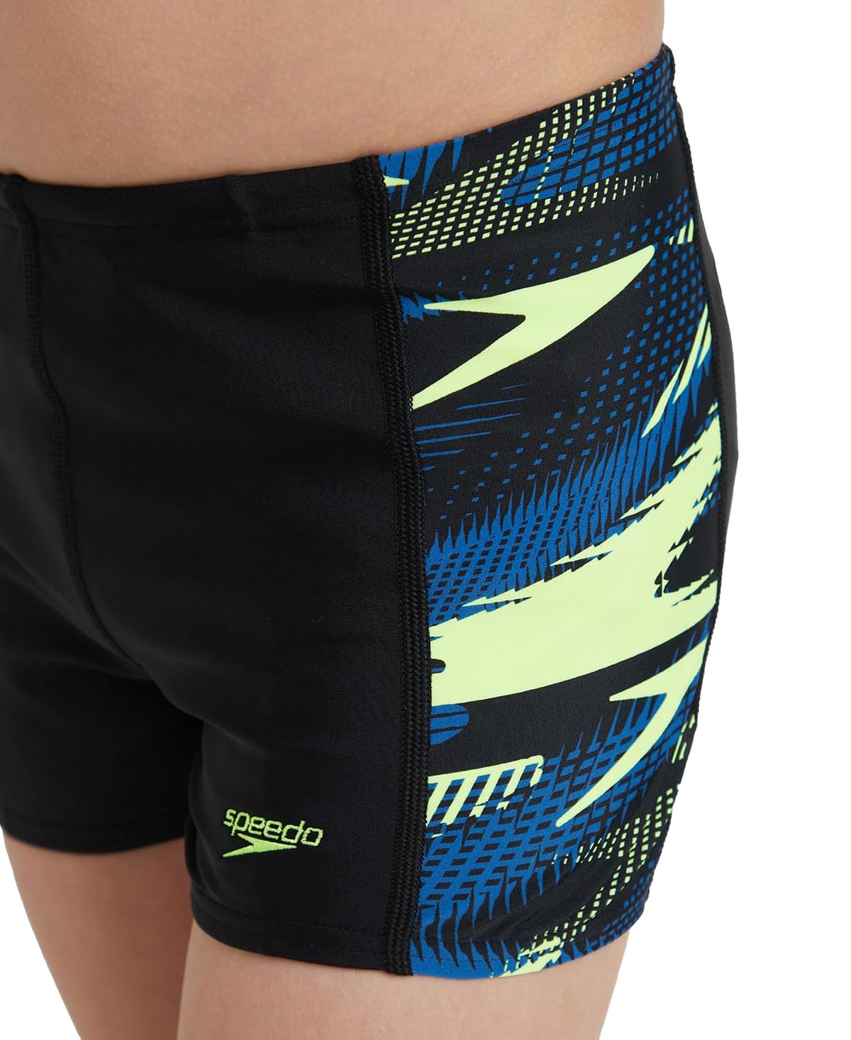 Speedo Boy's Endurance 10 Hyperboom Panel Aquashort - True Navy & Fed Red Black, Turkish Sea & Hyper Yellow 9 Years-10 Years