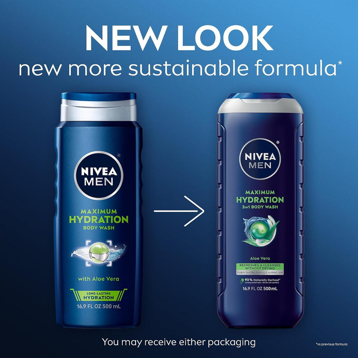Nivea Men Maximum Hydration 3-in-1 Body Wash (2 Bottles)