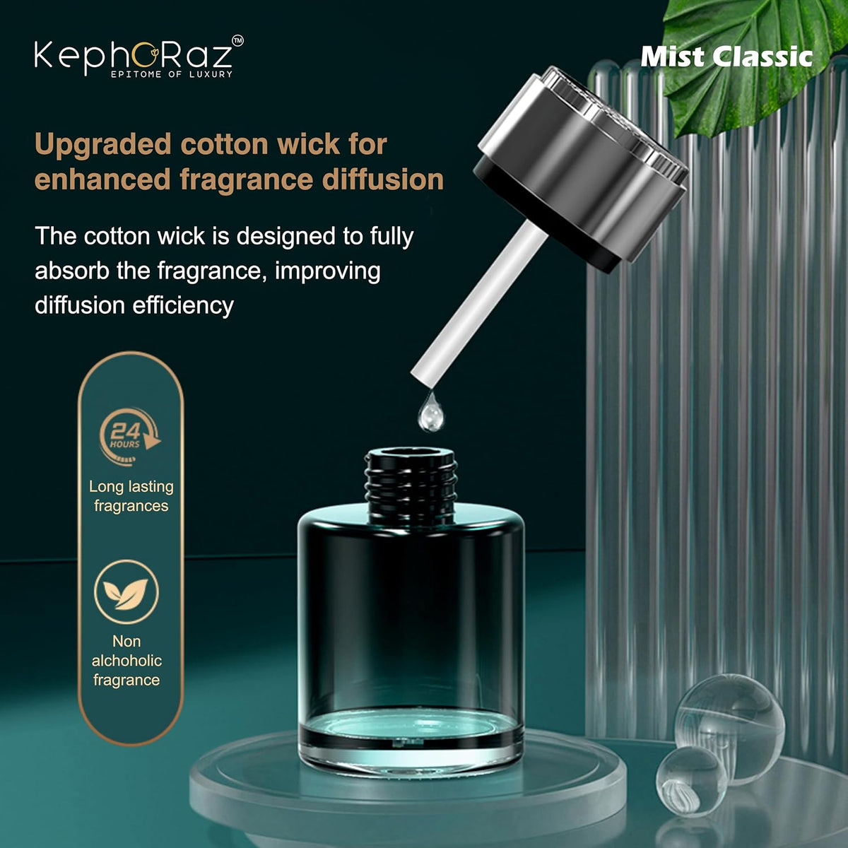 Mist Classic – Luxury Car Fragrance Diffuser with Ultrasonic Mist, Star Light Projection, AI Smart Start/Stop & Type-C Charging (Himalayan Springs)