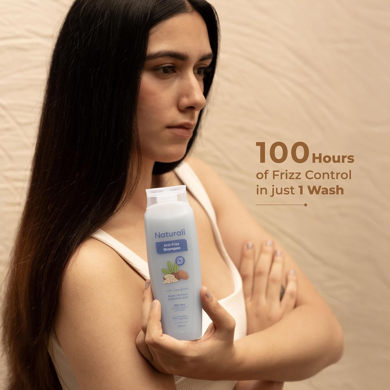 Naturali Moisture Filling Shampoo, With Hyaluronic Acid, Argan Oil & Quinoa For Dry & Dehydrated Hair, Adds Shine & Bounce, Hyaluron Moisture 100H, 370Ml.