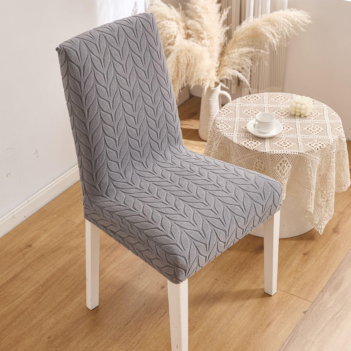 HOMETHREADS Stretchable Elastic Jacquard Chair Seat Cover – Removable & Washable, Durable Seat Protector for Dining Room, Kitchen, Restaurant & Party Chairs (Gr