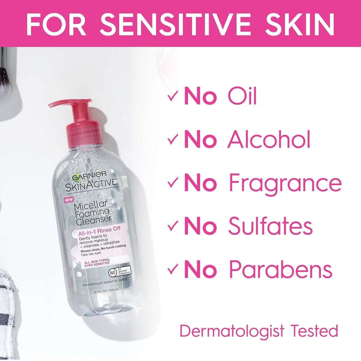 Garnier SkinActive Micellar Foaming Face Wash, 6.7 fl. oz.