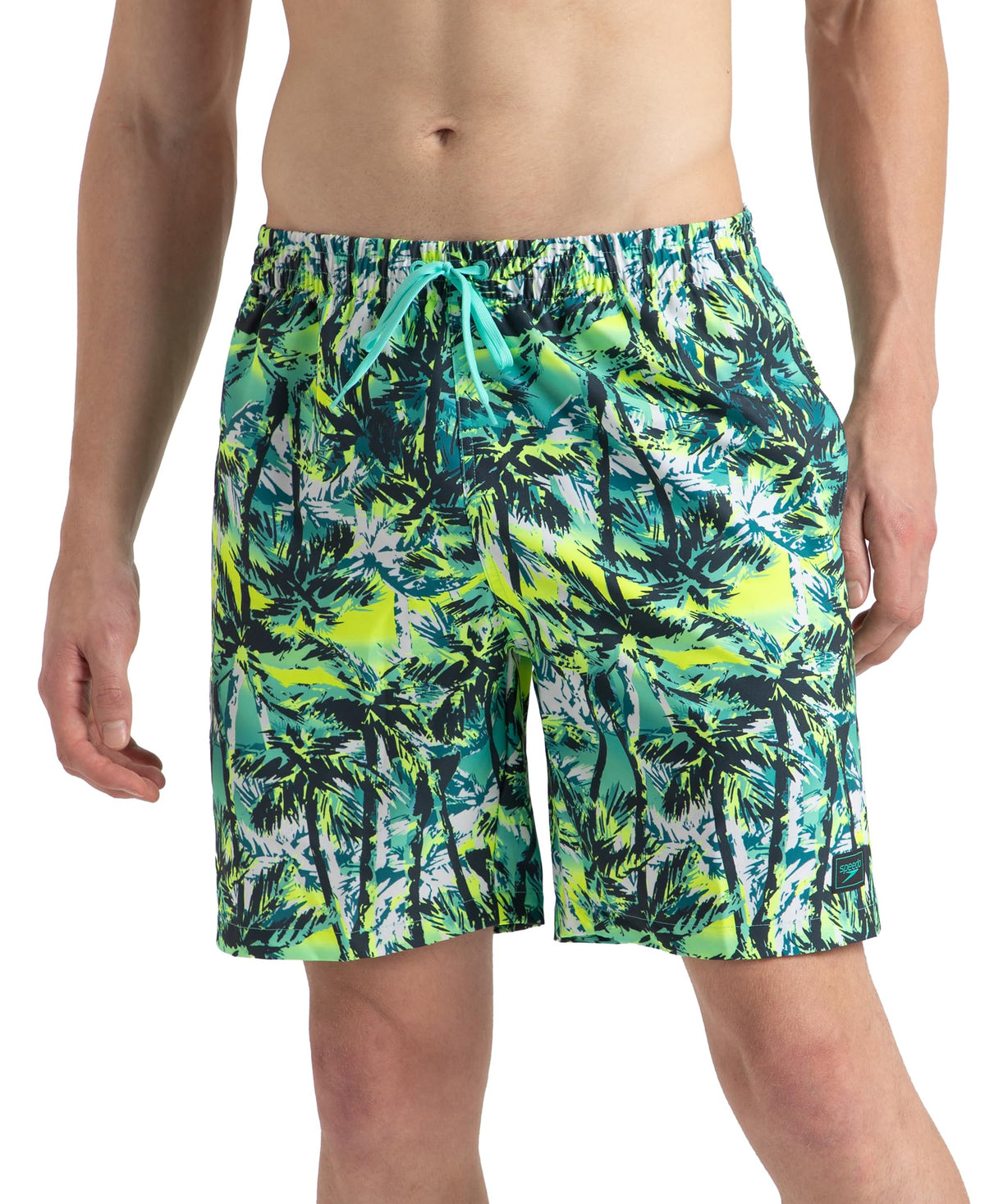 Speedo Men's 4 Way Comfort Stretch Essential Printed Watershorts with Side Pockets | 100% Recycled Polyester | Water Repellent | Internal Drawcord | Wide Waistb