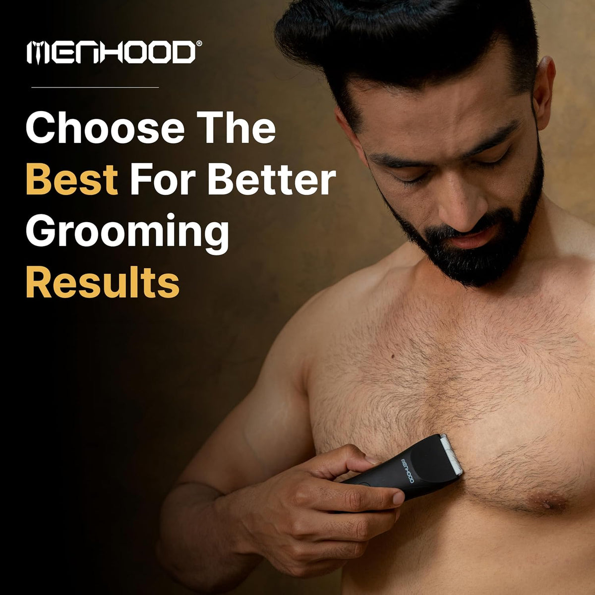 MENHOOD 1.0 Trimmer for Men, Body Groomer for Men Private Parts - Ball Groomer & All-in-One Grooming Kit, Beard & Hair Clipper with Ceramic Blade, 4 Length Sett