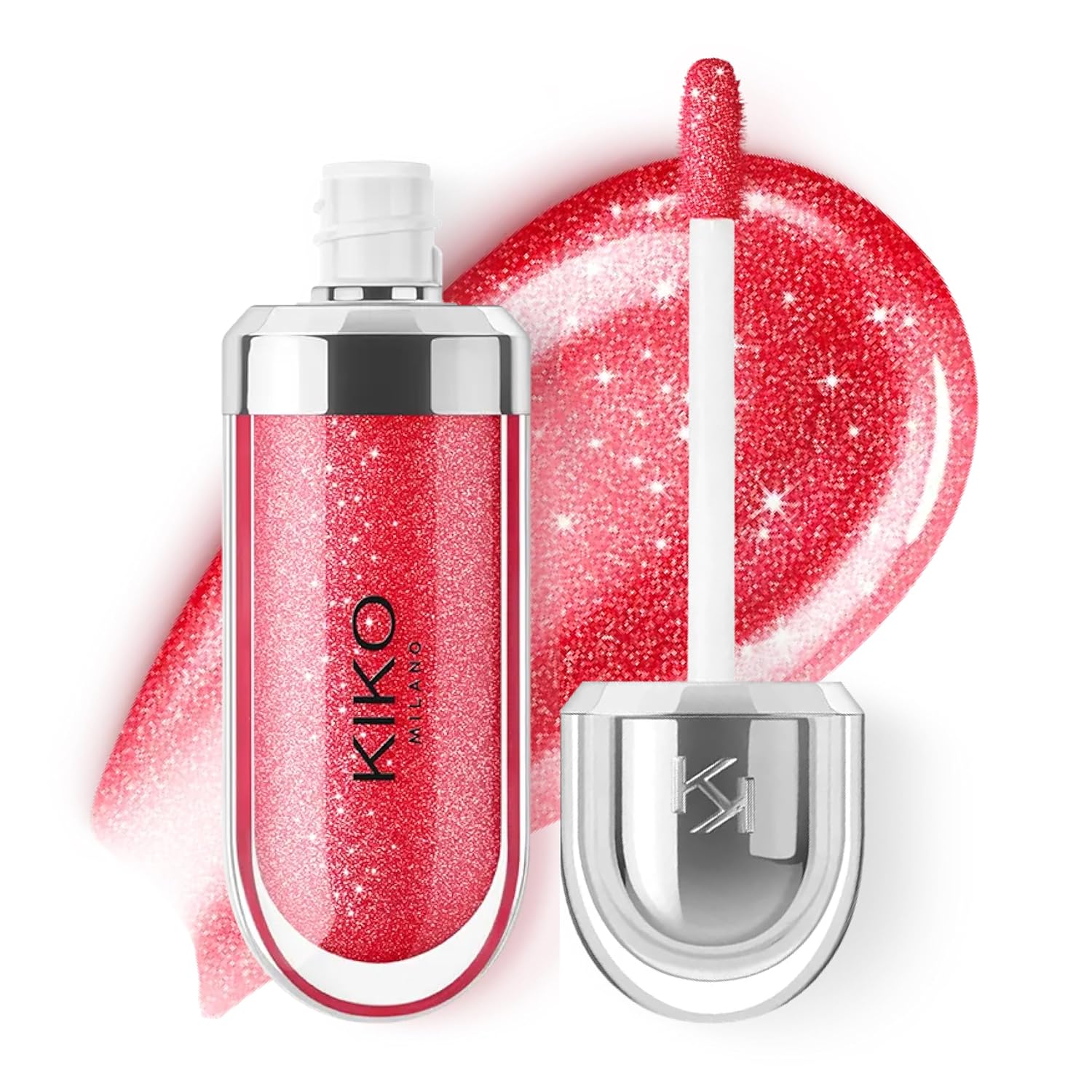 KIKO Milano 3D Hydra Lip Gloss – High Shine, Hydrating, Plumping, Non-Sticky, Moisturizing Lip Makeup Color:12 Pearly Amaryllis Red