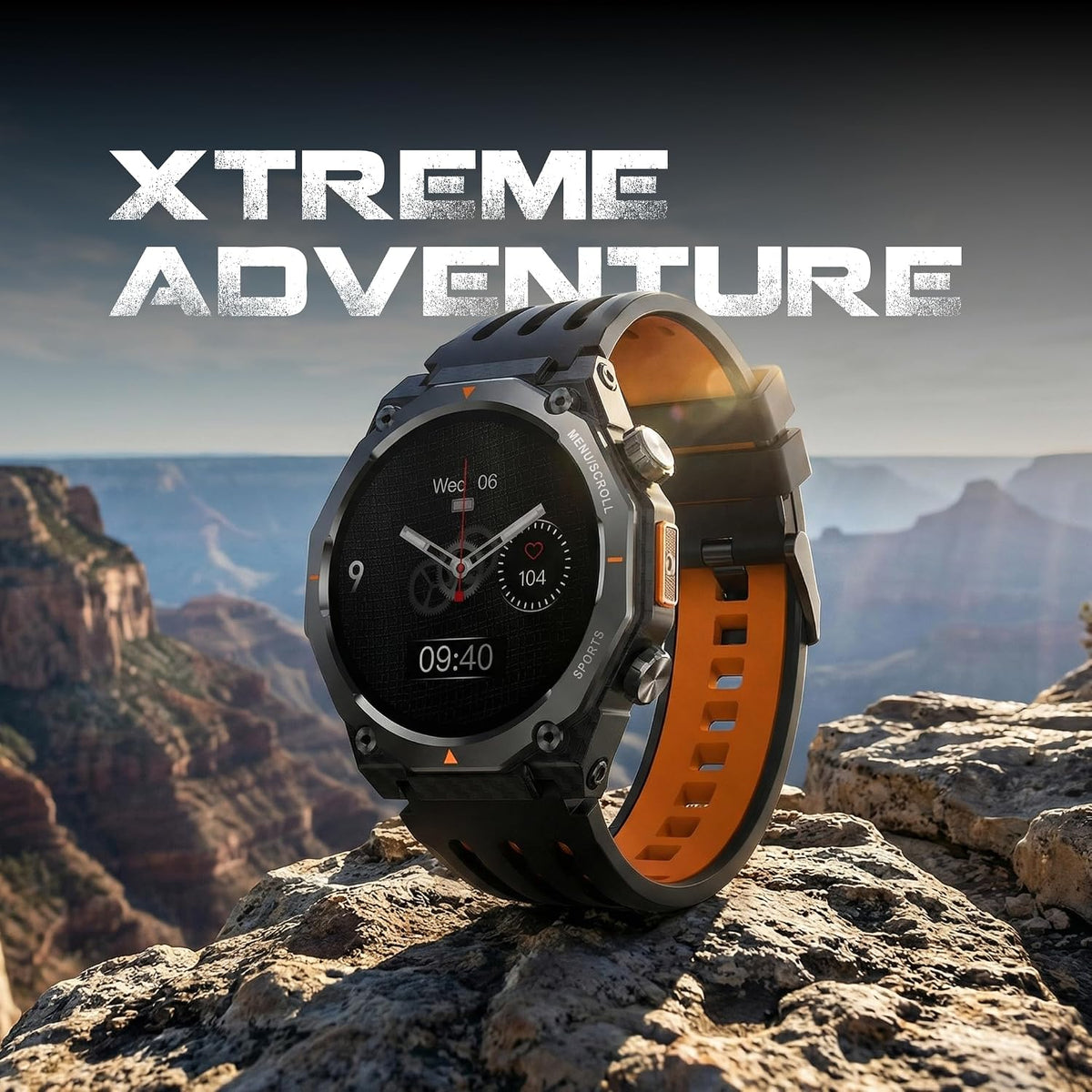 Fastrack Xtreme Adventure Smart Watch with 1.43” AMOLED Display,Dual Push Button, GPS, ABC, 1ATM, Inbuilt Torch, 100+ Multisports, Dual Tone Strap, BT Calling,