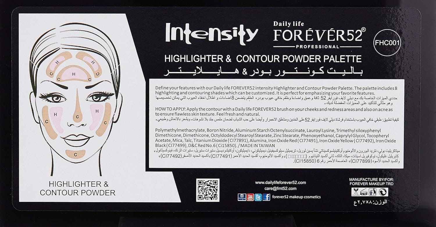 Forever 52 -8 Color Highlighter Contour Powder Pro Define And Conceal- FHC001
