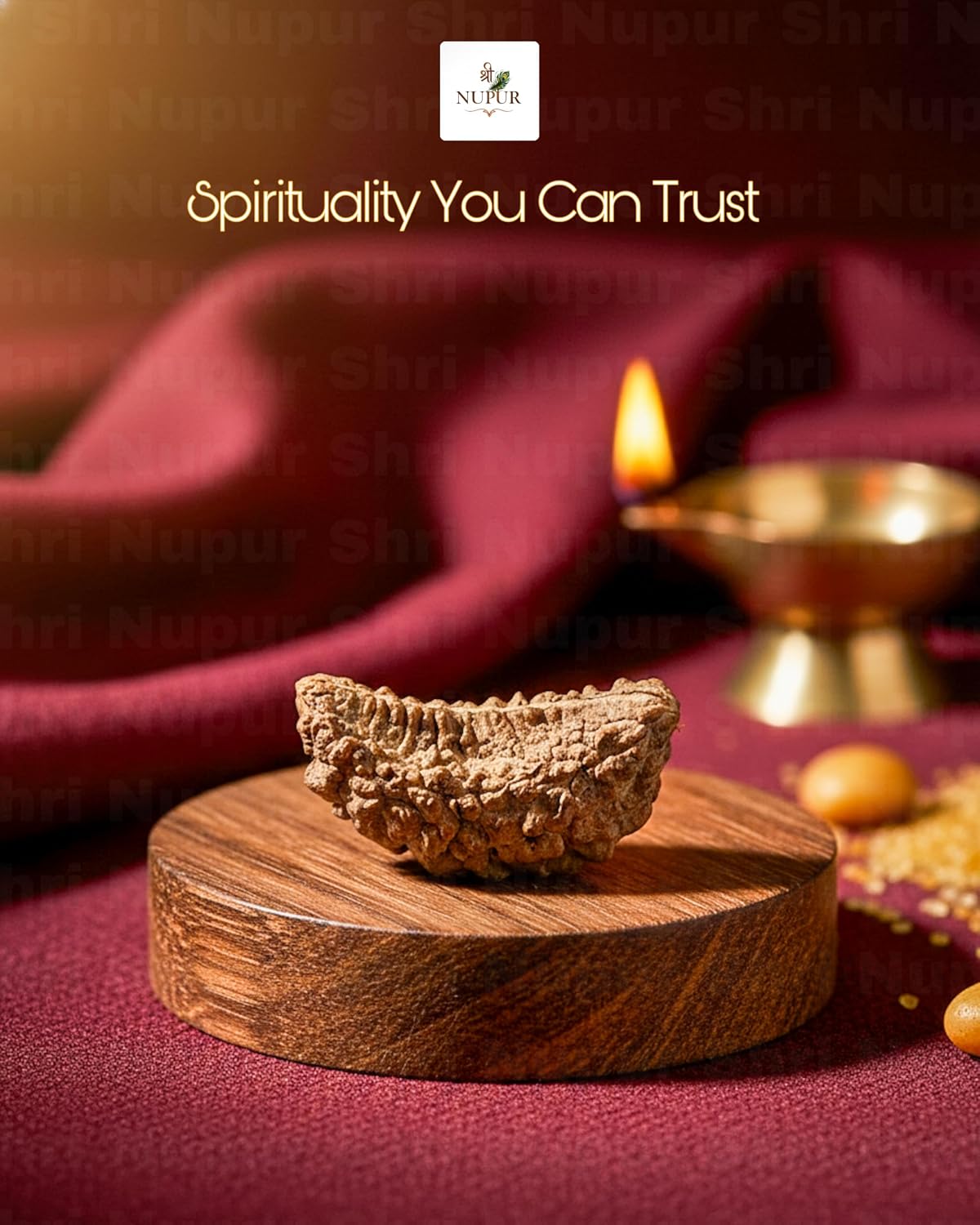 1 Mukhi Rudraksha Original |Shri Nupur Certified Beautiful Moon Kaju Shape Rudraksha | One Face Rudraksha with Lab Test Report | Ekmukhi Rudraksh