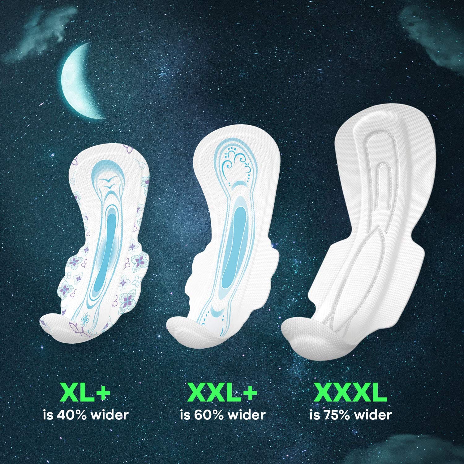 Whisper - Ultra Night Sanitary Pads for Women, XXL+, 16 Pads - Napkins