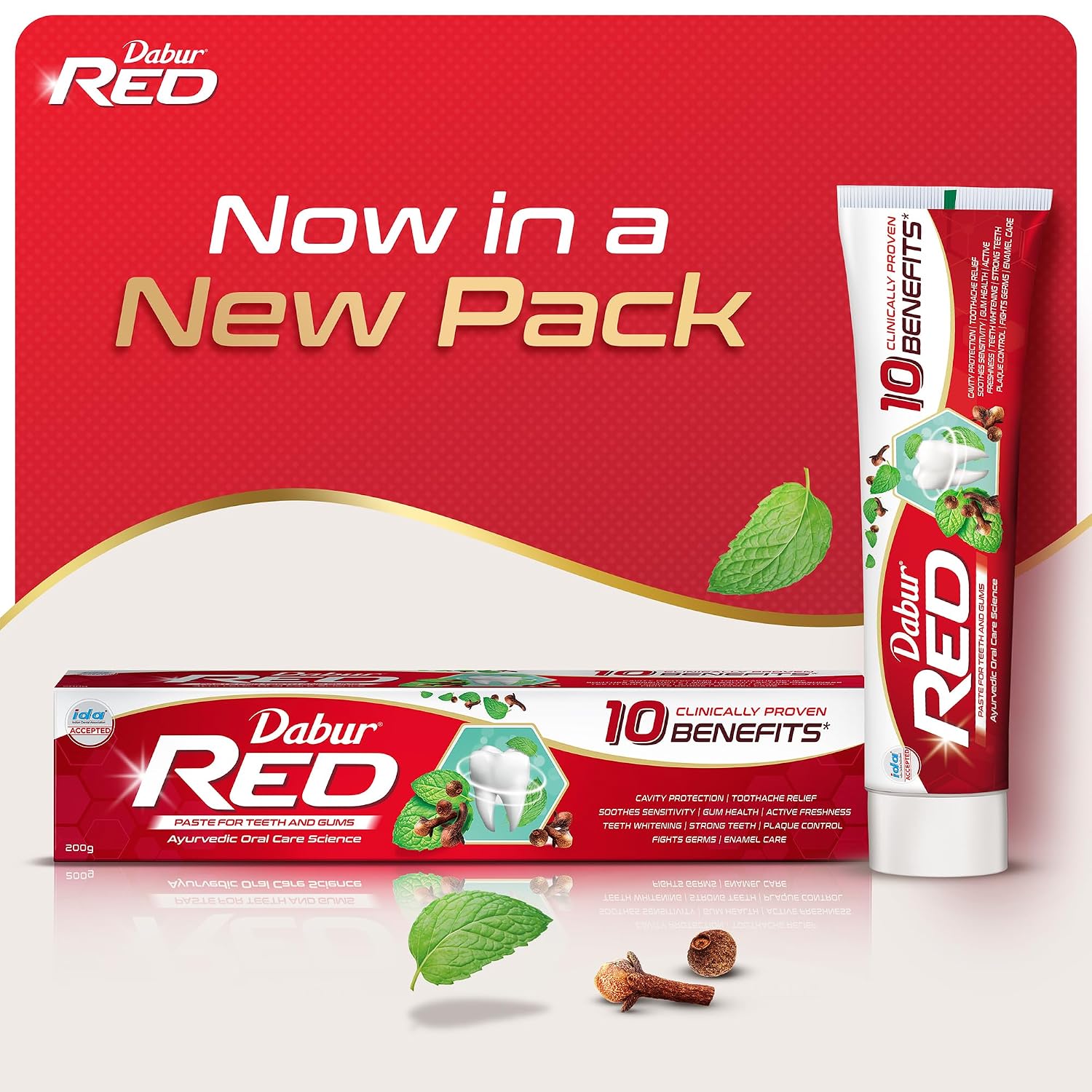 DABUR Cavity Protection, Eliminates Bad Breath, Plaque Removal, Gingivitis Prevention, Anti-Bacterial Red Paste 500g