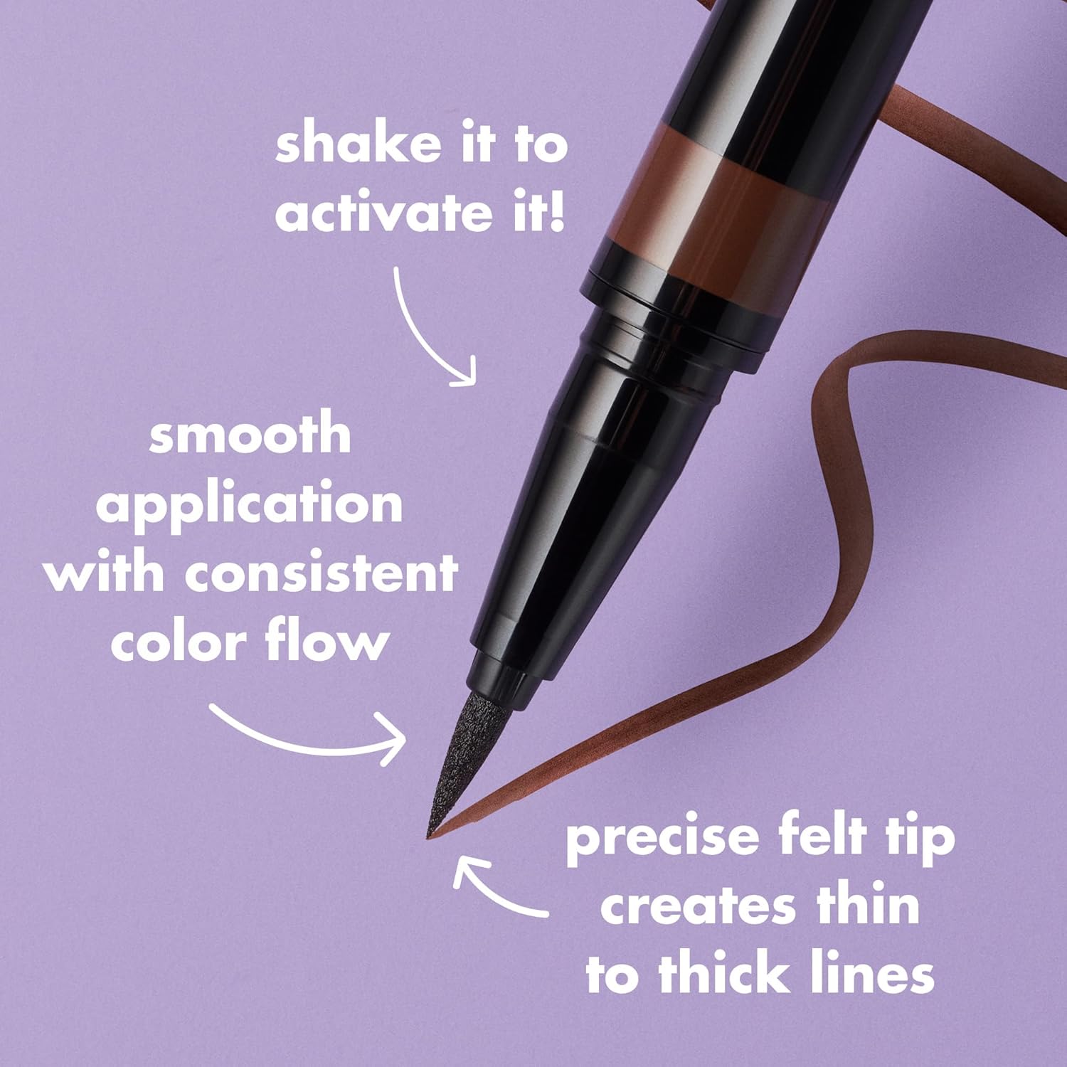 e.l.f. H2O Proof Eyeliner Pen, Felt Tip, Waterproof Liquid Formula, Jet Black, 0.02 Fl Oz (0.7mL)