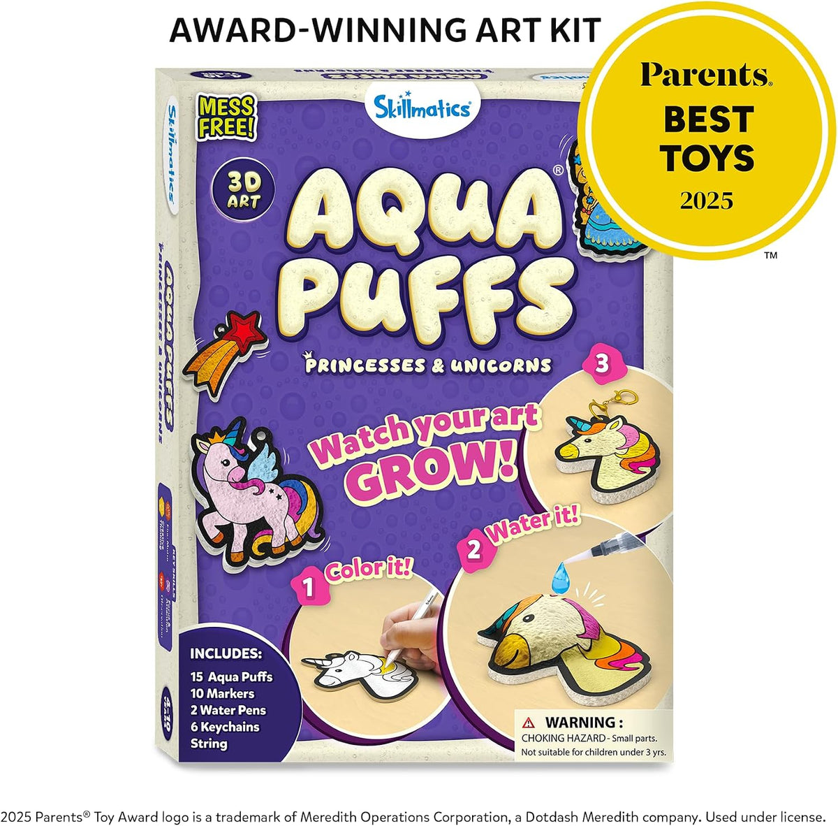 Skillmatics Aqua Puffs Unicorns, Art & Craft Gift for Kids, Paint by Number Princesses & Unicorns