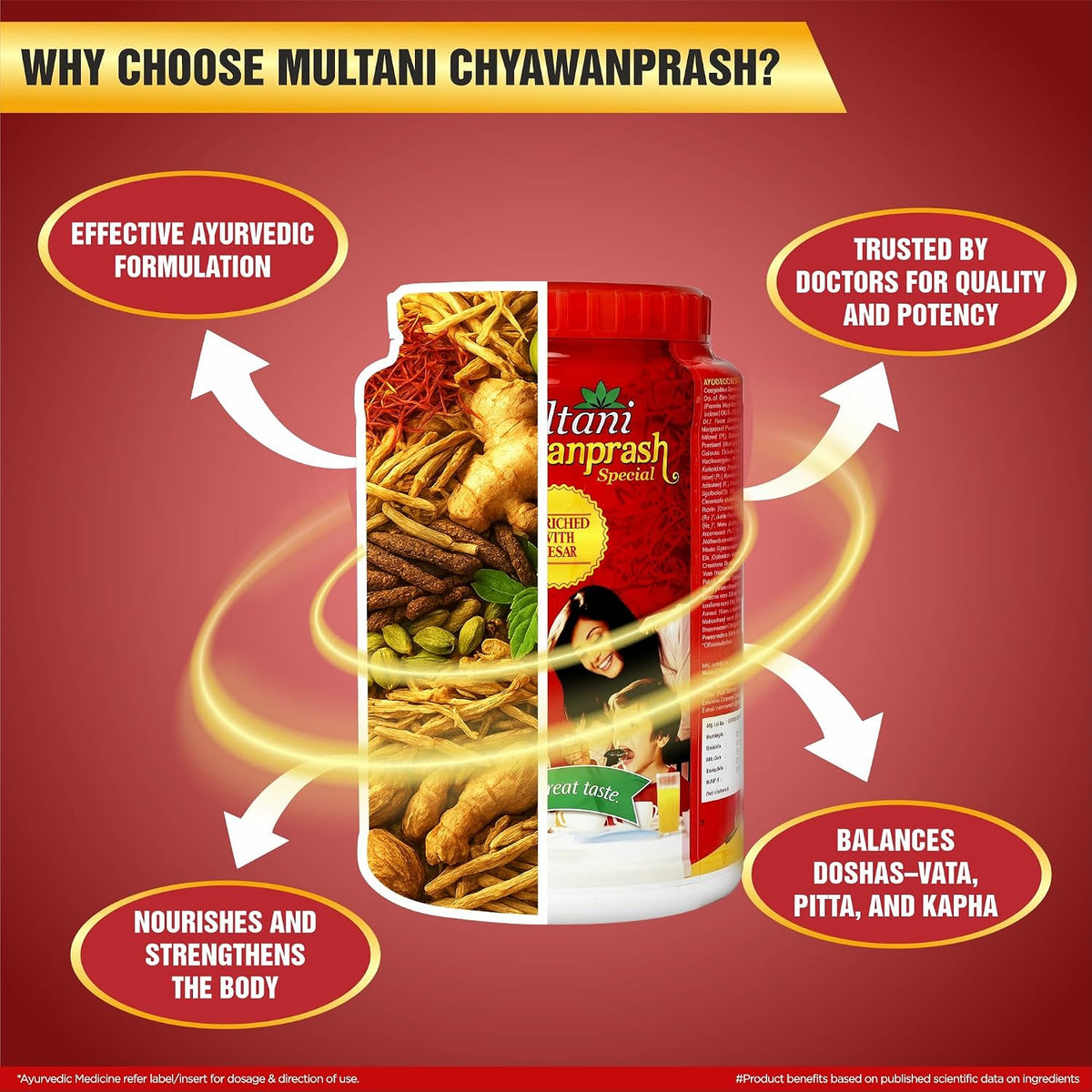 Multani Chyawanprash Special | Ayurvedic Immunity Booster | Enriched With Kesar | 2 kg
