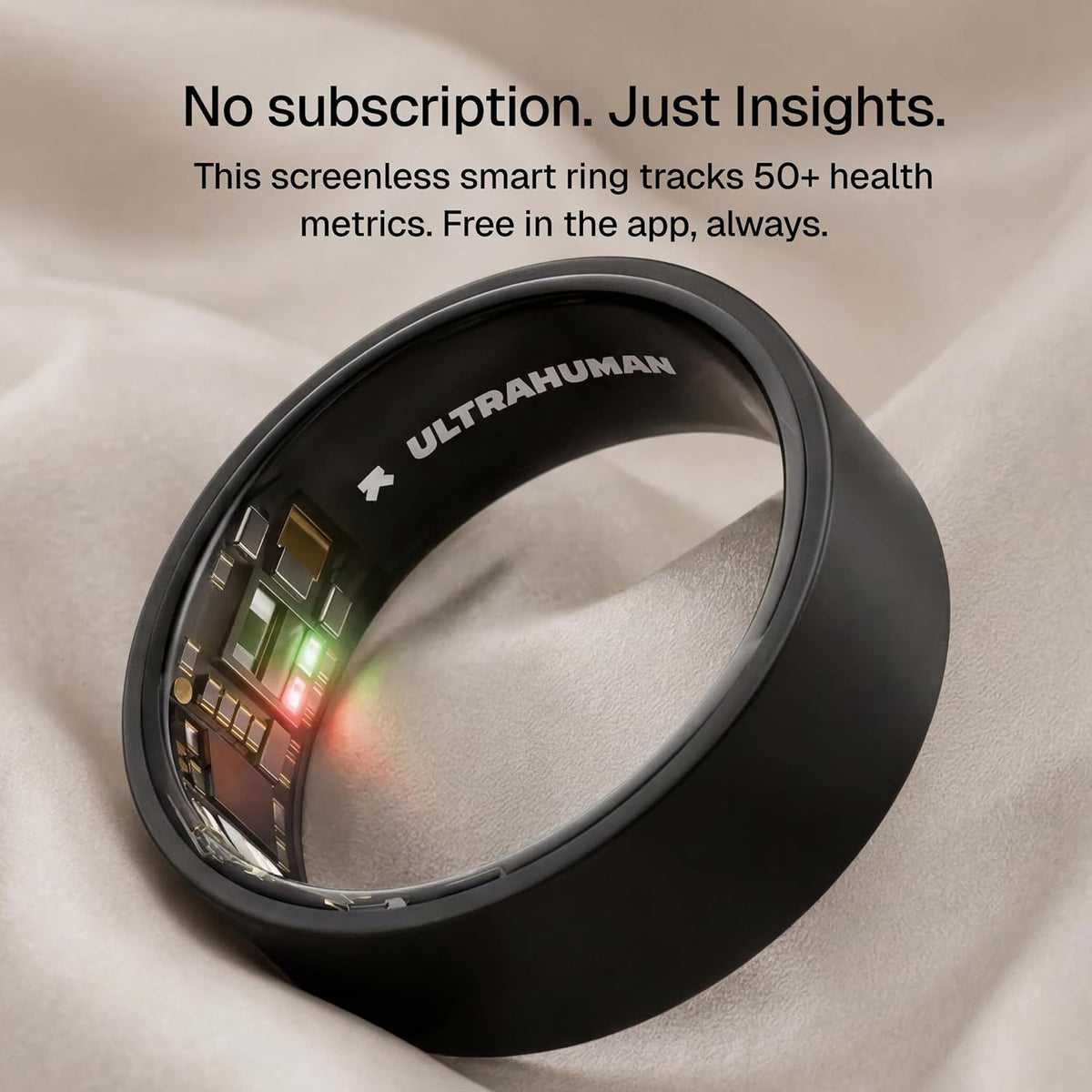 ULTRAHUMAN AIR Smart Ring, Sleep & Fitness Tracker, Matte Grey, Size 9 Matte Grey 9